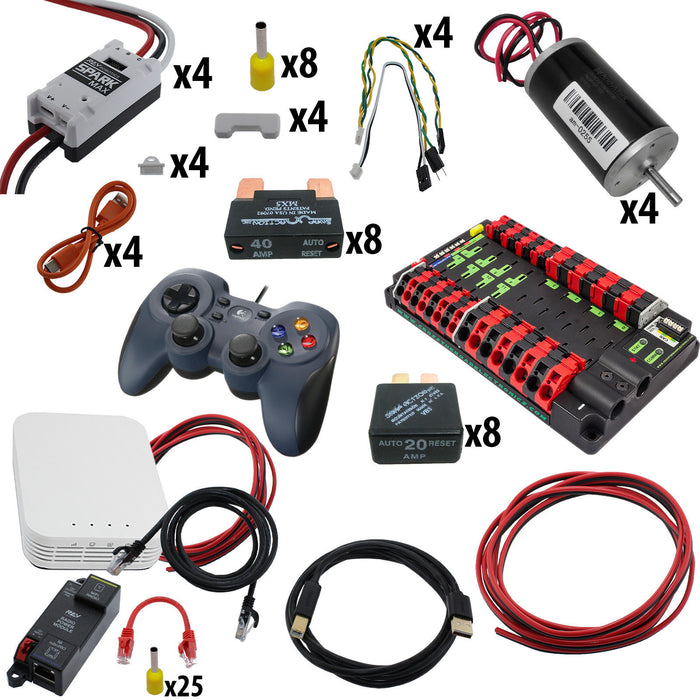 Electronic Bundles Builder - BCFX4CP - 1) Processor=roboRIO READY (BYOr), 2) Speed Controller=Spark MAX, 3) # of Motors=4, 4) Motor Type=CIM, 5) Power Distribution=Power Distribution Panel - migrated