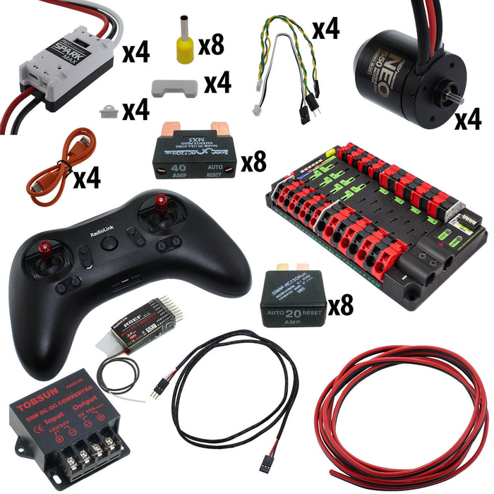 Electronic Bundles Builder - BCLX45P - 1) Processor=RadioLink, 2) Speed Controller=Spark MAX, 3) # of Motors=4, 4) Motor Type=NEO 550, 5) Power Distribution=Power Distribution Panel - migrated