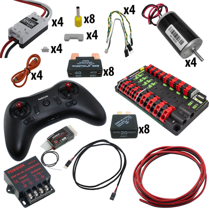 Electronic Bundles Builder - BCLX4CP - 1) Processor=RadioLink, 2) Speed Controller=Spark MAX, 3) # of Motors=4, 4) Motor Type=CIM, 5) Power Distribution=Power Distribution Panel - migrated